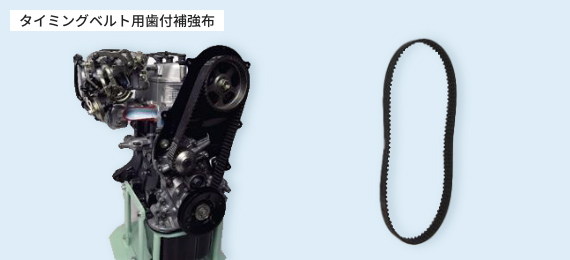 タイミングベルト用歯付補強布