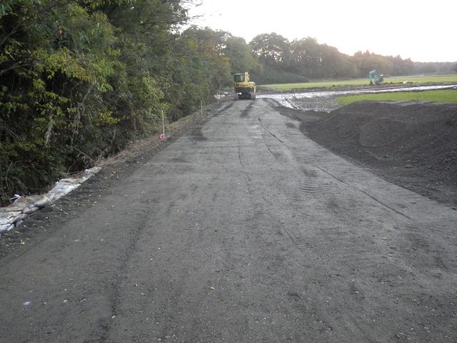 完成した仮設工事用道路